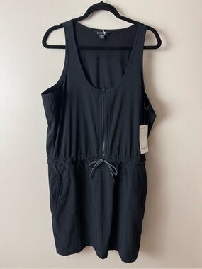 Athleta Black Sleeveless Zip-Front Dress NWT Size 16